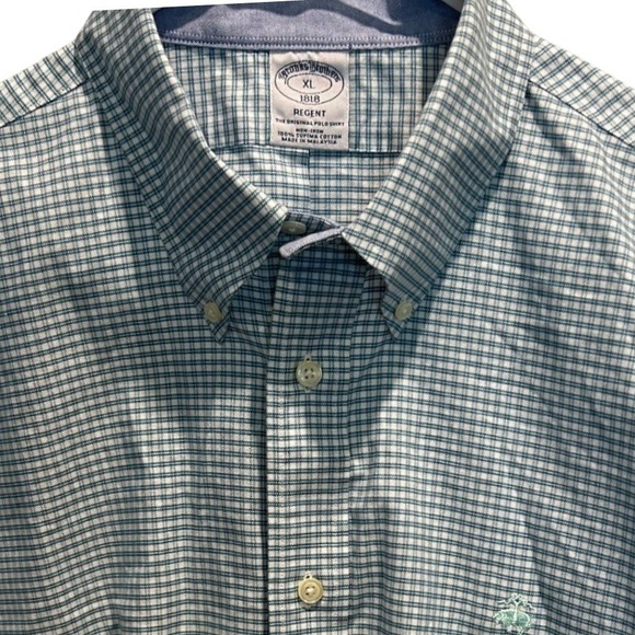 Brooks Brothers Other - Brooks Brothers Dress Shirt XL Mens Blue Check Regent Fit Supima Cotton 1818